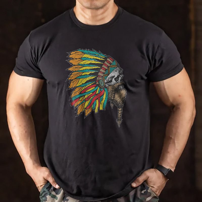 Livereid Indian Skull Printed Men's T-shirt - Livereid