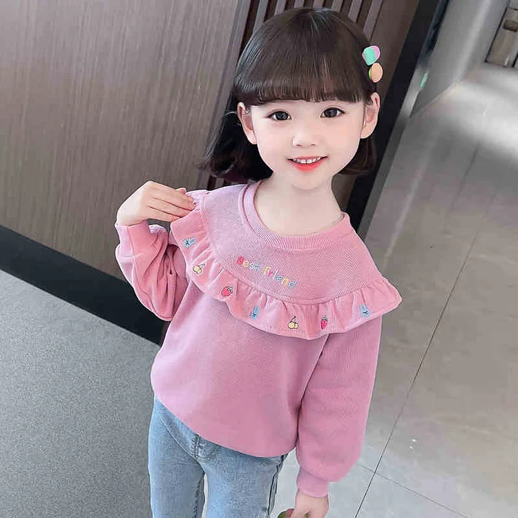 超可愛い アルファベット ファッション 幼児  女の子 長袖 パーカー