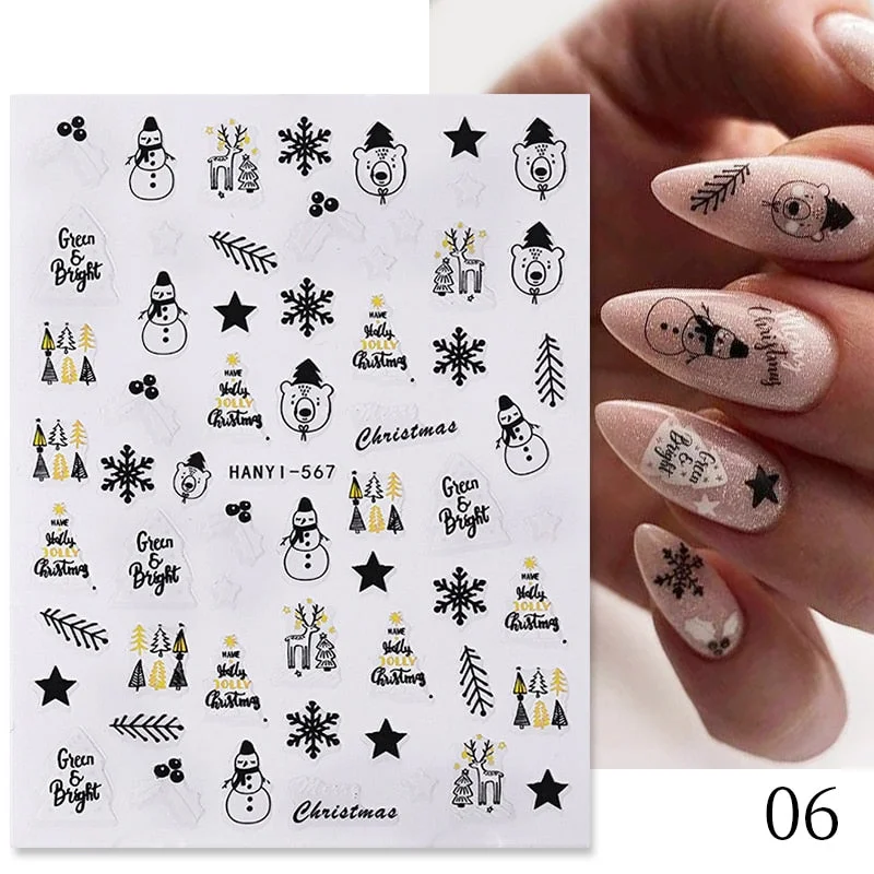 Dandelion Flower 3D Nail Stickers Women Face Abstract Butterfly Image Sexy Girl Christmas Slider Design Polish Nails Art Decals-Nail Inspo