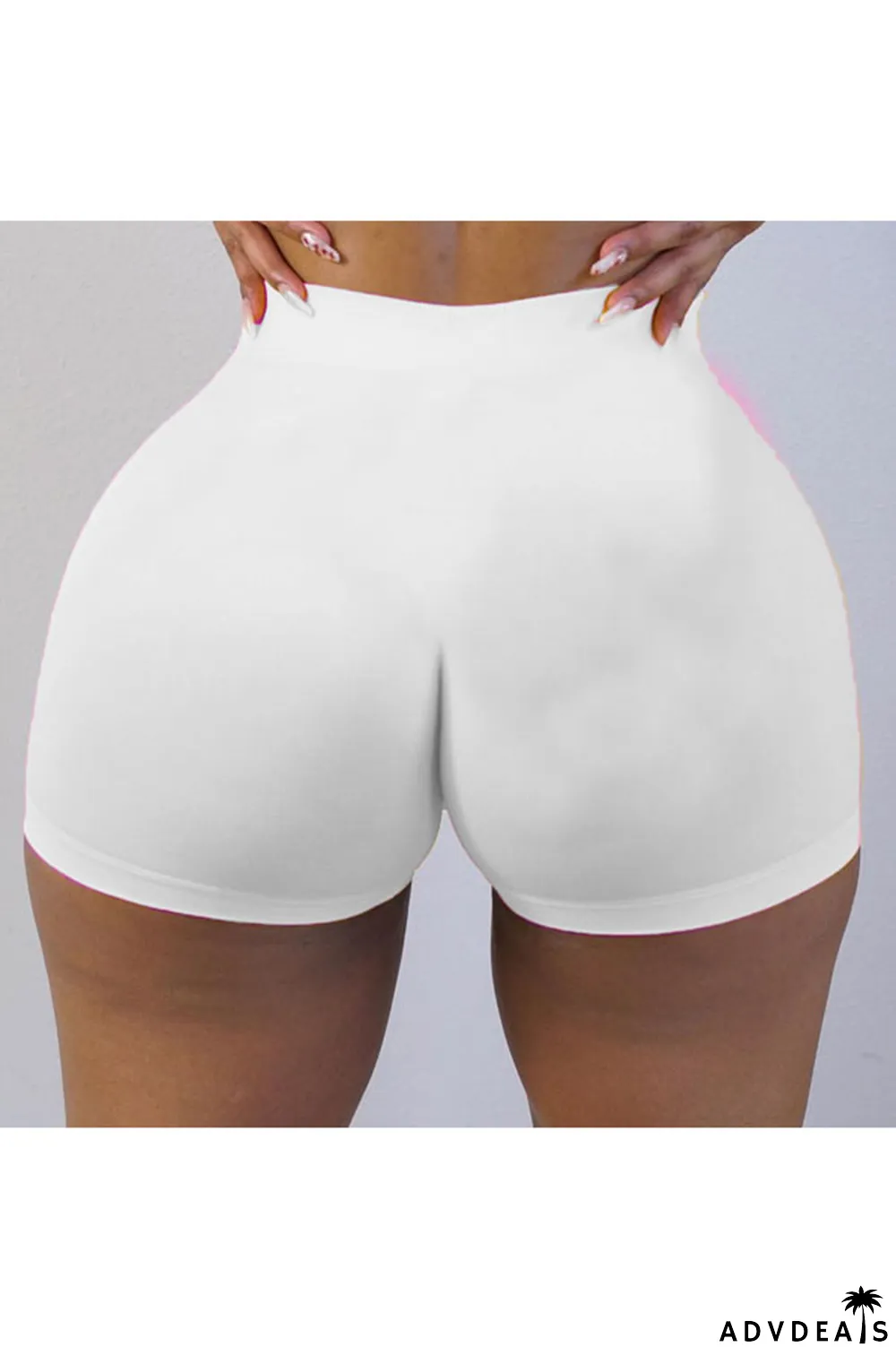 Army Green Elastic Fly High Solid Straight shorts Bottoms