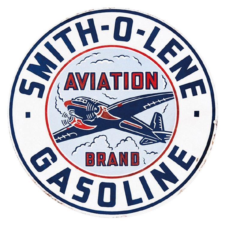 Plane Smith-O-lene Gasoline - Round Shape Tin Signs/Wooden Signs - 30*30CM