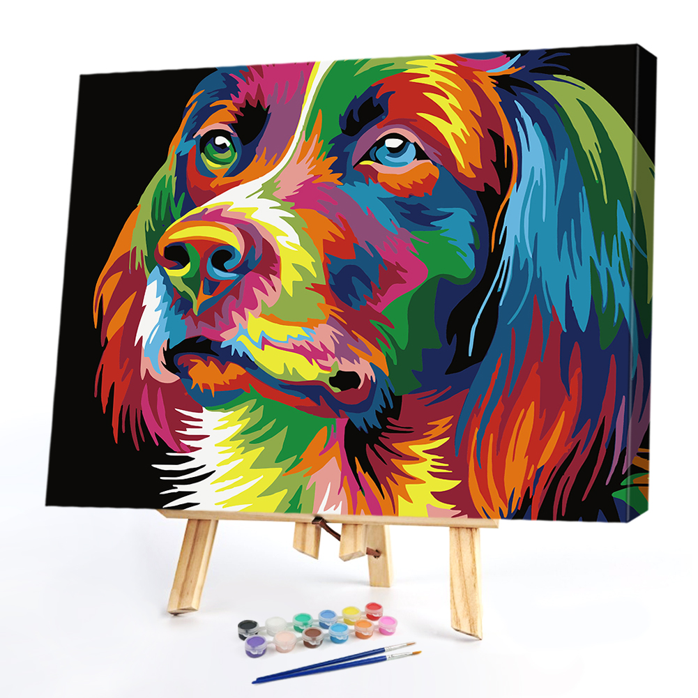 

40x50cm - Paint By Numbers Distracted Color Dog, 501 Original