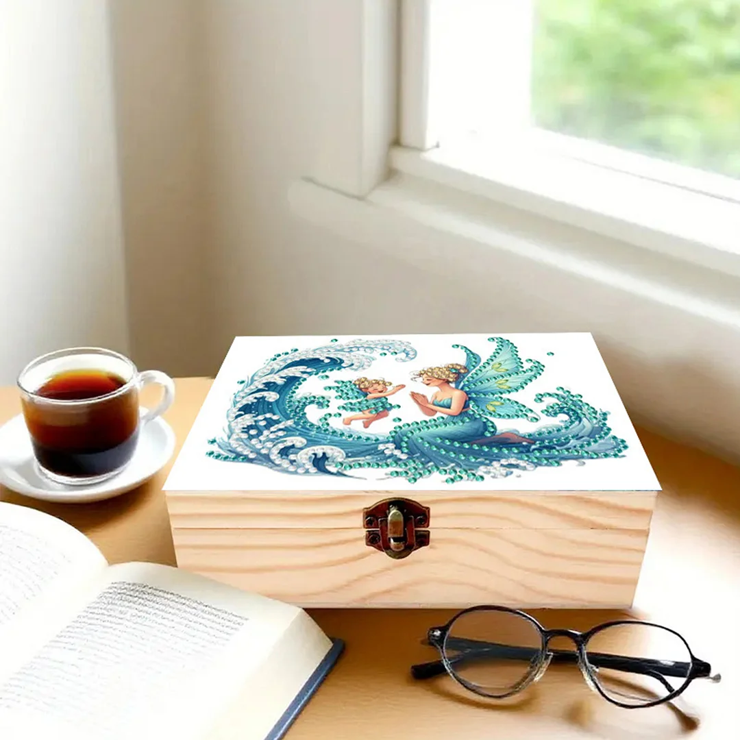 Fairy and the Waves DIY Wooden 5D Diamond Art Diamond Art Storage Box for Adults