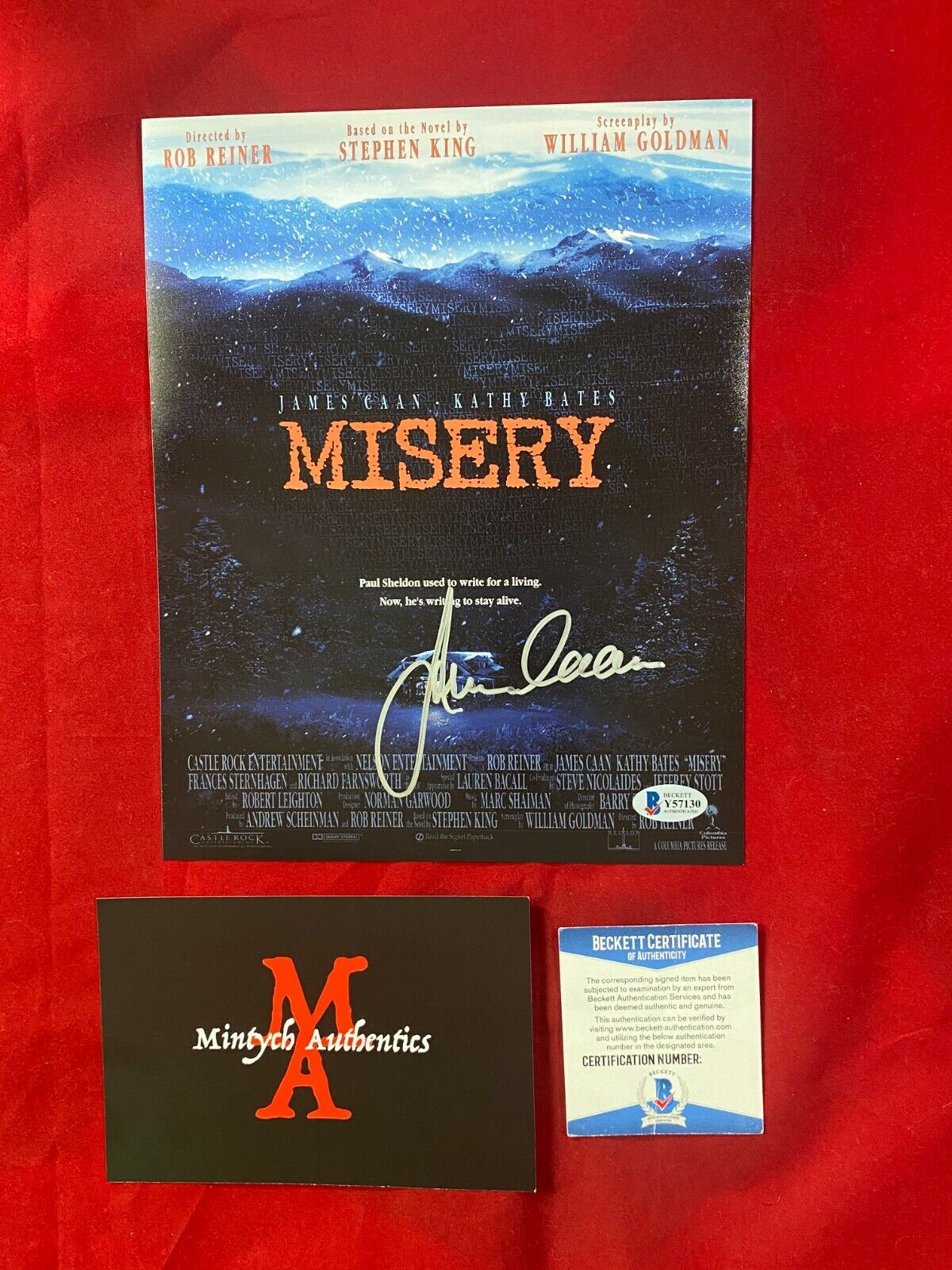 JAMES CAAN AUTOGRAPHED SIGNED 8x10 Photo Poster painting! MISERY! BECKETT COA! STEPHEN KING!