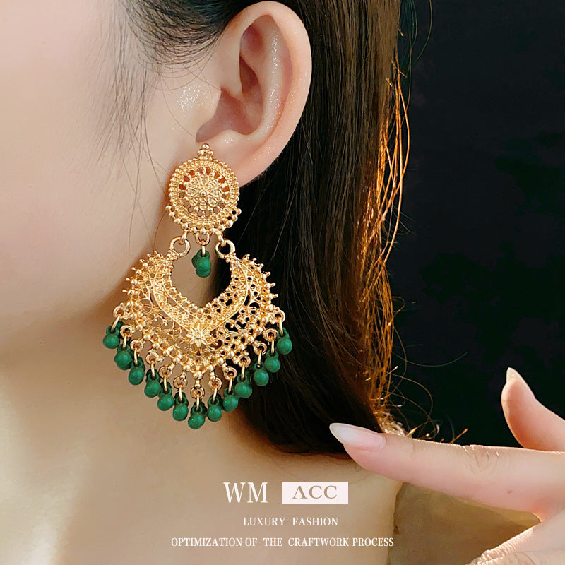 Medieval Round Geometric Alloy Electroplating Earrings