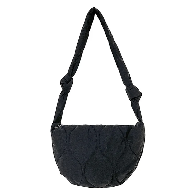 Fashion Shoulder Bag Rhombic Lattice Down Dumpling Bag Large Capacity for Work-Annaletters