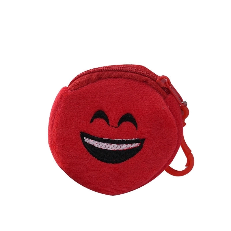 Unisex Face Plush Zipper Kids Wallets