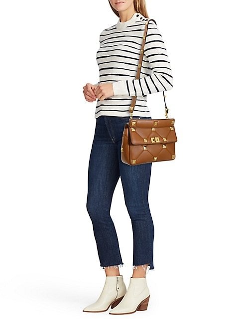 Valentino Garavani Large Roman Stud Grained Leather Shoulder Bag 5 out of 5 Customer Rating