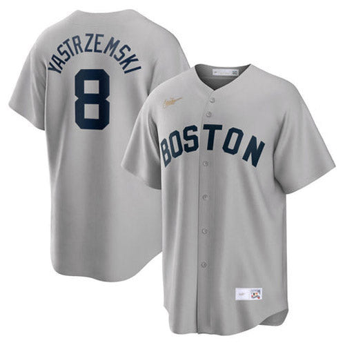 Youth Boston Red Sox Carl Yastrzemski Cooperstown Collection Jersey - Gray mysite