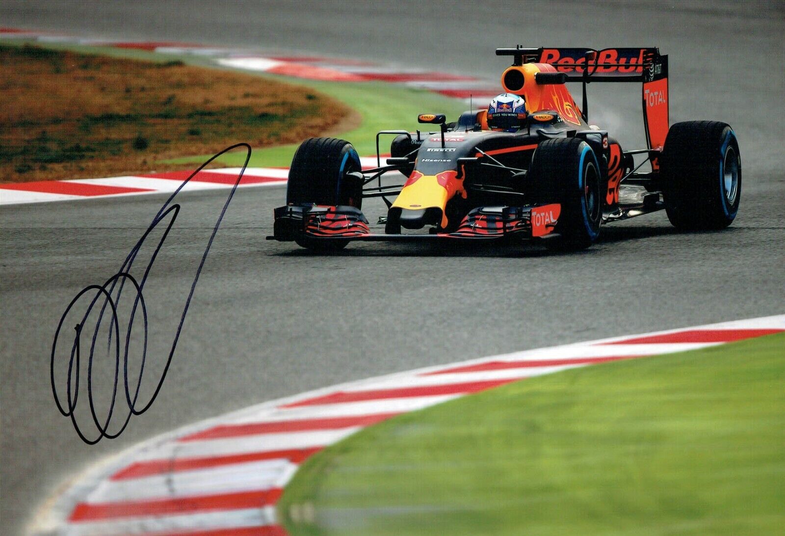 Daniel RICCIARDO Autograph SIGNED Photo Poster painting Red Bull Barcelona SPAIN F1 AFTAL COA