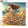 Diamond Painting-DIY Crystal Rhinestone Seaside Golden Gown Lady