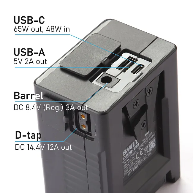 OMNI-99S 99Wh USB-C Info Pocket V-mount Battery