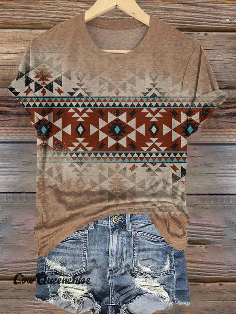 Classic West Aztec Print T-shirt Multicolor / S