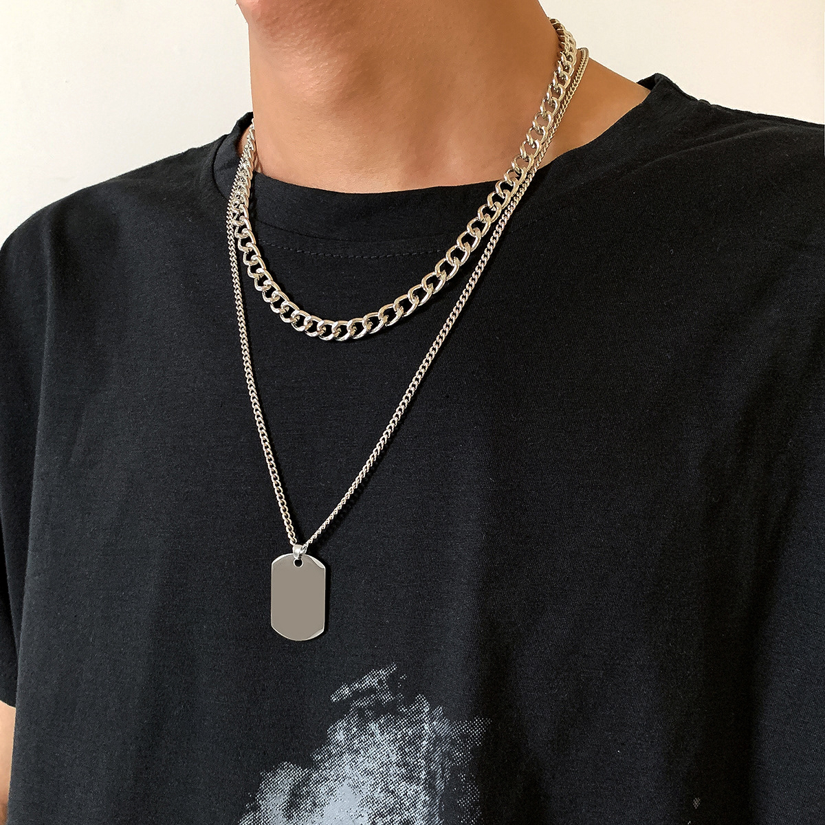 Men's Fashion Geometric Ins Hip Hop High Street Necklace - Helixace