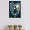 Wolf mit Rose - Rundbohrer Diamantmalerei - 40*60cm (große Größe)