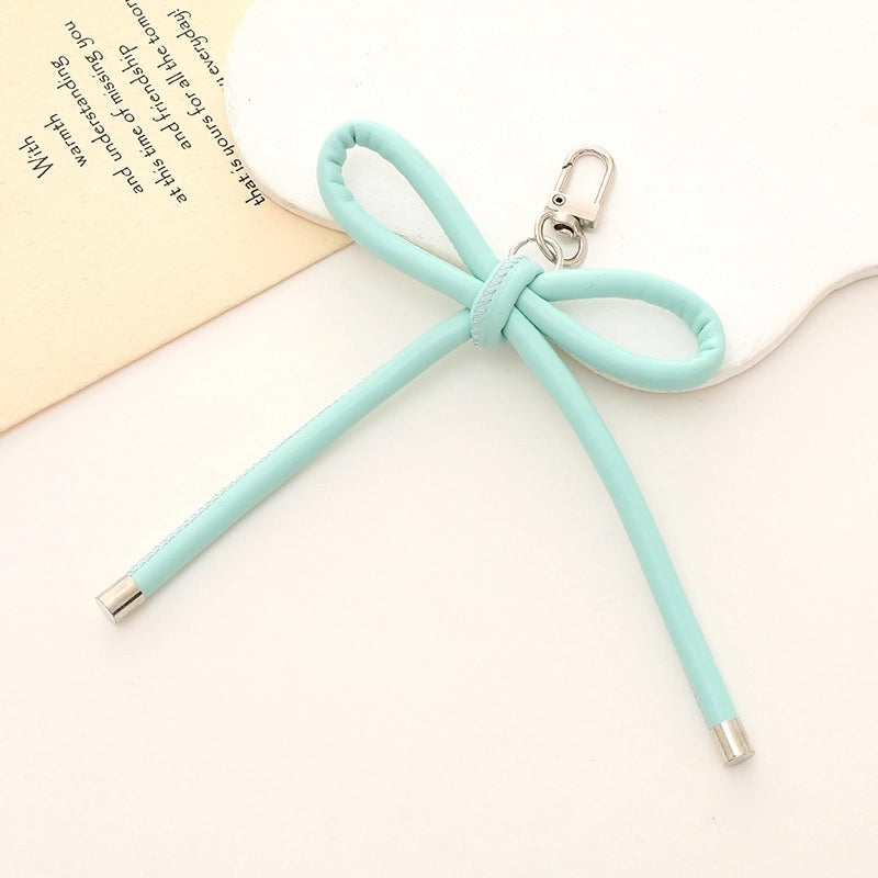 Basic Bow Knot Pu Leather Bag Pendant Mobile Phone Chain Keychain