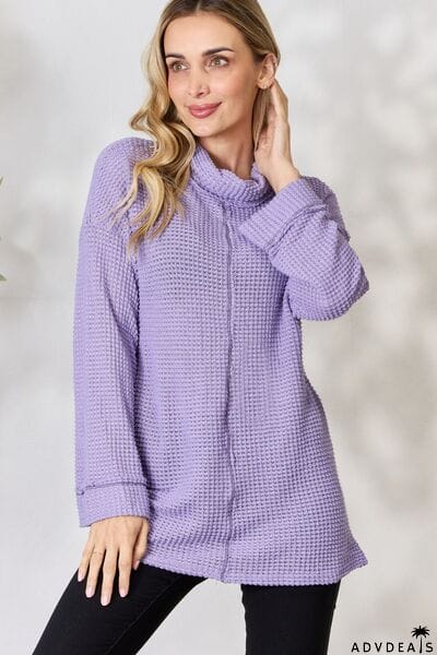 BiBi Exposed Seam Waffle Knit Top