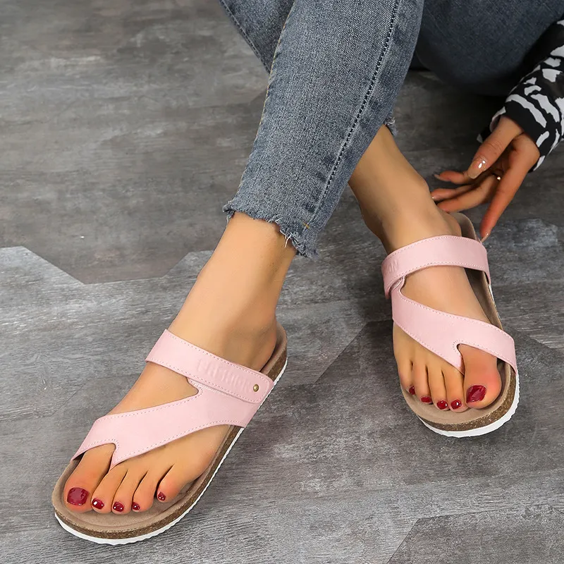 Breakj Breakj New Summer Flat Sandals Beach Shoes Casual Slippers Round Head Toe Large Beach Shoes