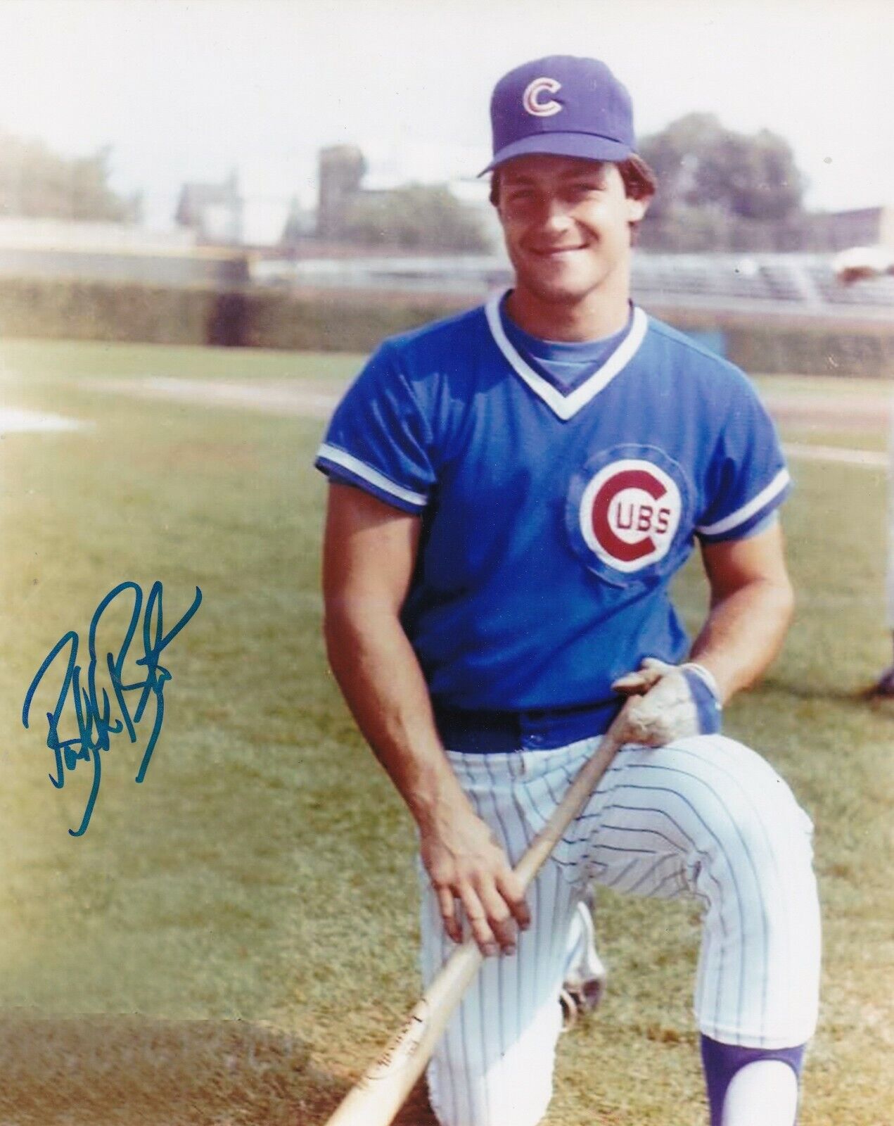 BUTCH BENTON CHICAGO CUBS ACTION SIGNED 8x10