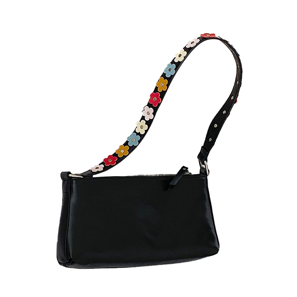 

Casual Flower Pattern Strap Underarm Tote Women Leather Shoulder Clutch Bag, 501 Original