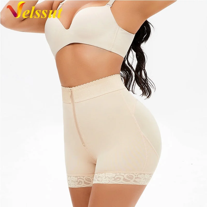 Velssut High Waist Trainer Tummy Control Panties Butt Lifter Women Waist Cinchers Body Shaper Short Thigh Slimming Hook Boyshort