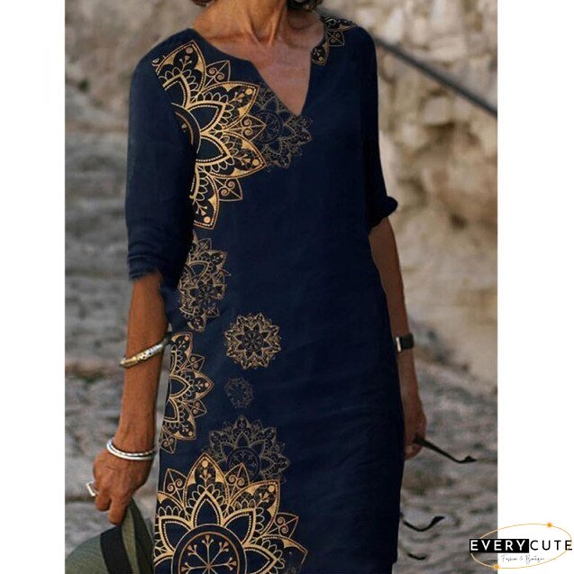 Casual Vintage All-match Plus Size Beach Dresses