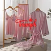 Triumph-seksowny komplet piżam z lodowego jedwabiu, pięcioczęściowy (z wkładkami laktacyjnymi)