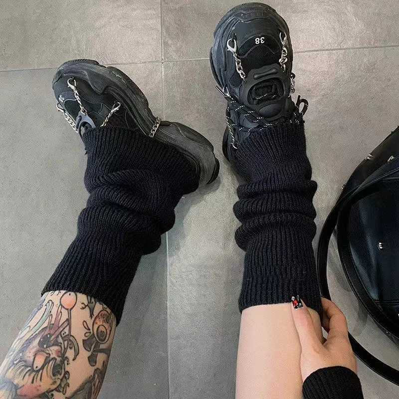 Churchf Churchf And Winter Lolita Pile Jk Pure Color Socks Cover Soft Waxy Warm Folding Leg Boot Cover Pile Leg Cover