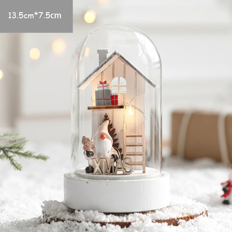 Journalsay Nordic Snow Scene Reindeer Christmas Tree Night Light Ornaments