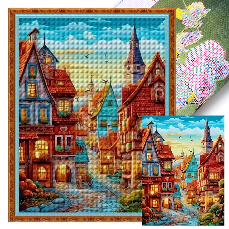 Streets And Alleys 11CT Stamped Cross Stitch 50*65CM