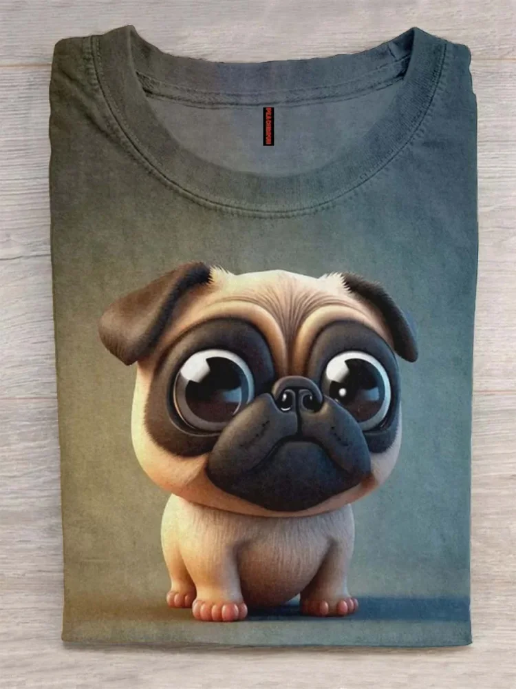 Cute Pug Dog Art Print Design | T-SHIRT