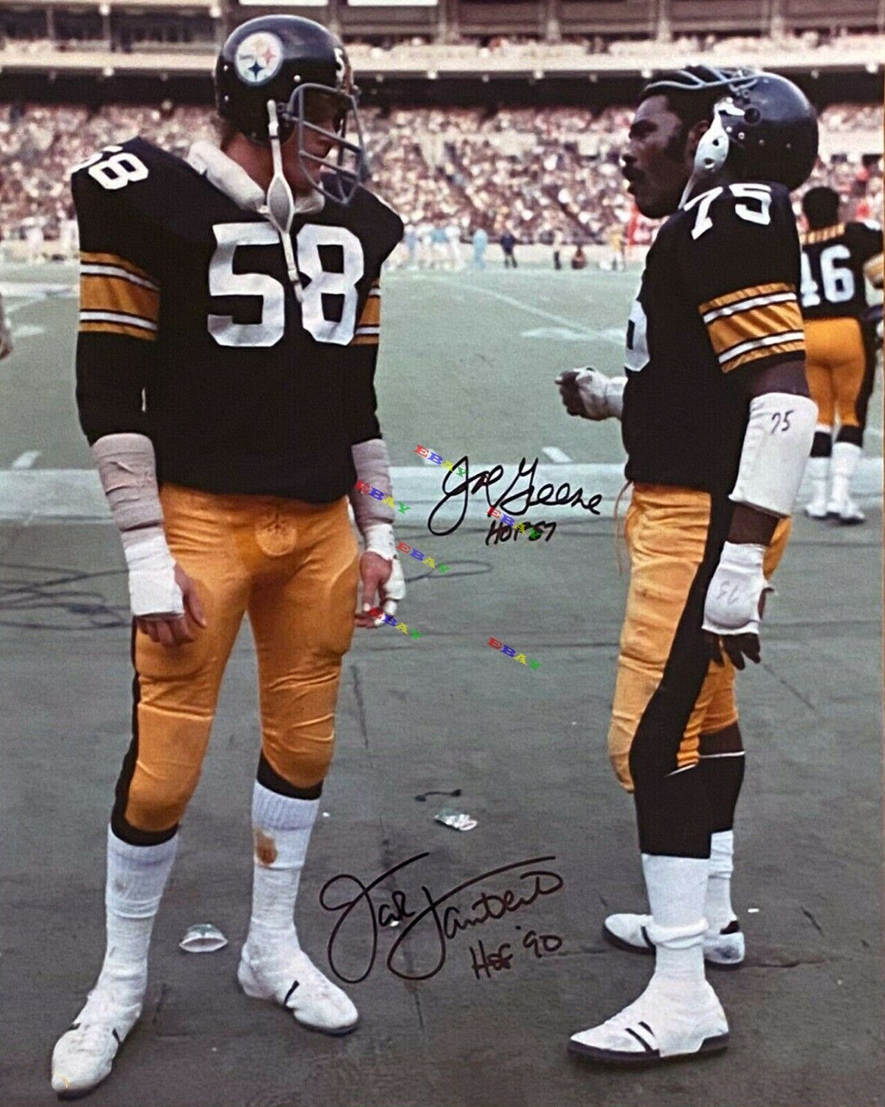 Jack Lambert & Joe Greene Signed Autographed 8x10 Photo Poster painting Reprint