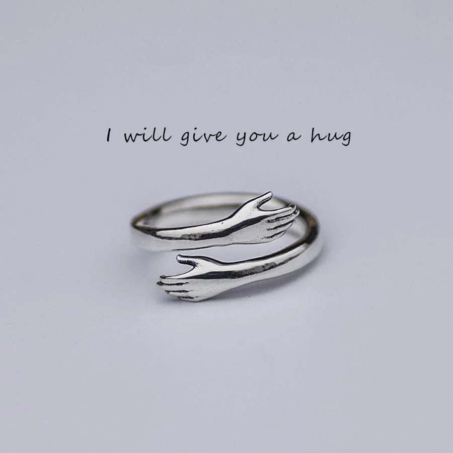 Forever Hug Sliver Couple Ring SP178861