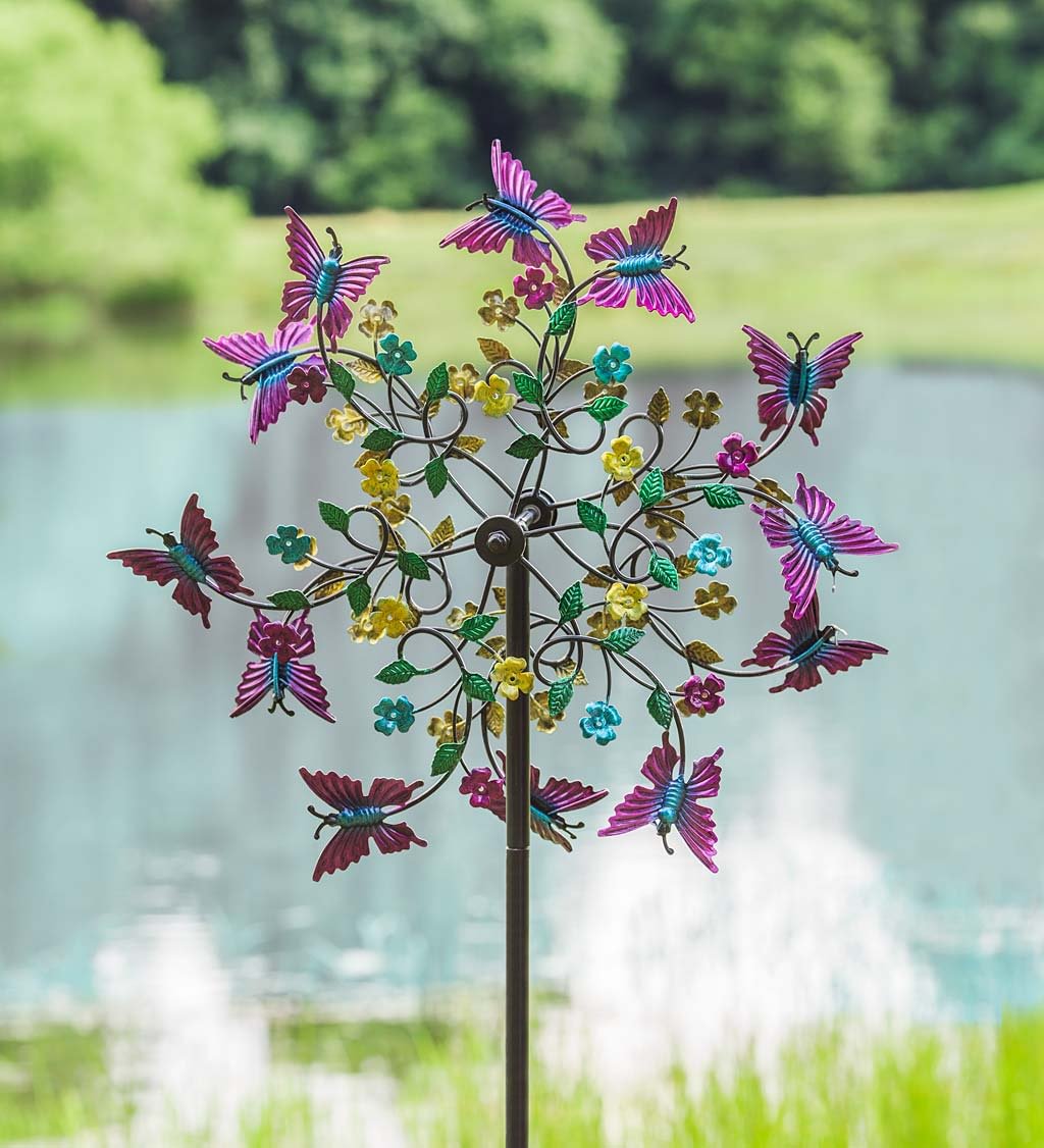 Colorful Metal Butterfly Windmill