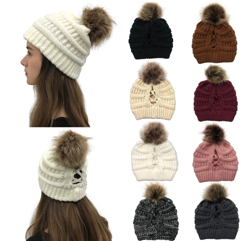 Women's Minimalist Classic Style Solid Color Side Of Fungus Wool Cap