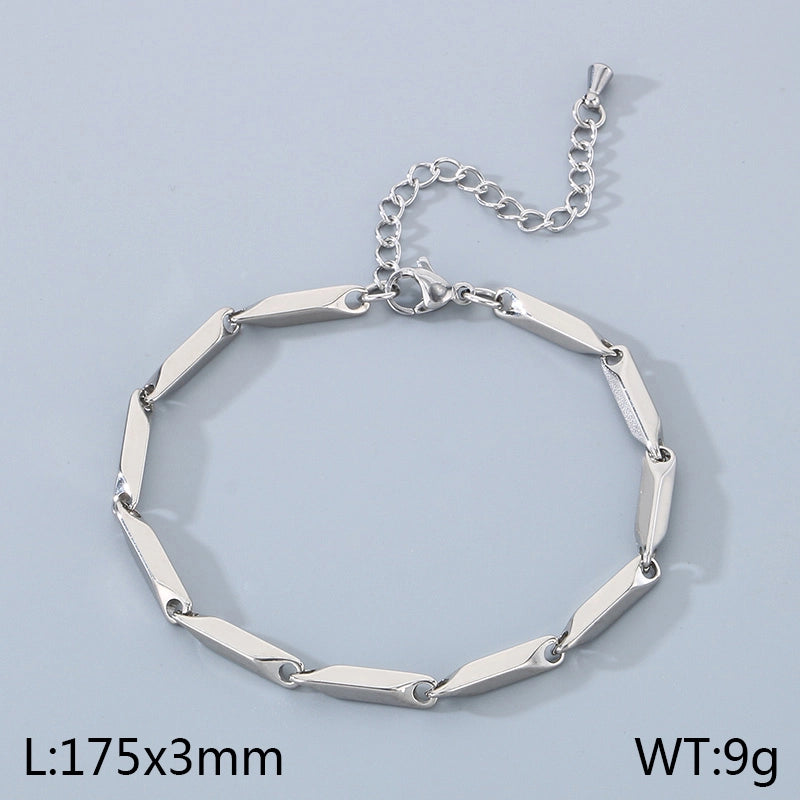 Minimalist Rhombus 304 Stainless Steel Unisex Bracelets Men Chain Bracelets