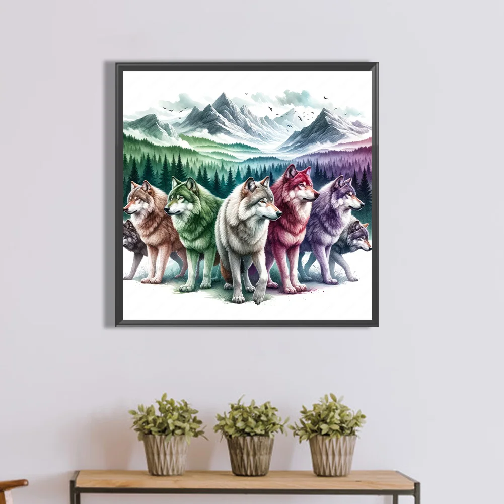 Diamond Painting - Full Round Drill - Wolf Pack(Canvas|40*40cm)