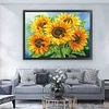 (US Only)Full Embroidery Beads Printed 11CT Sunflower Cross Stitch Kit Art Decor 65x50cm