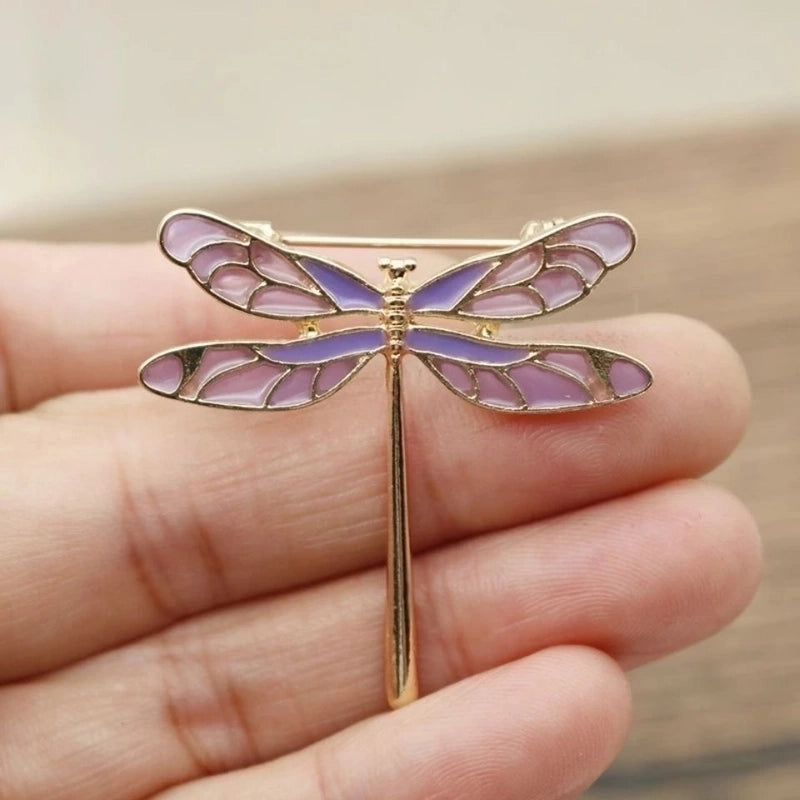 Retro Pin Dragonfly Alloy Enamel Inlay Zircon Women’S Brooches