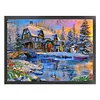 >SALE<Full Embroidery Eco-cotton Thread 11CT Printed Snowhouse Cross Stitch Artwork
