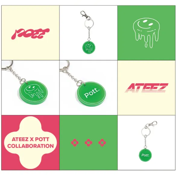 officialateezshop ATEEZ Collaboration POTT. Image Keyring