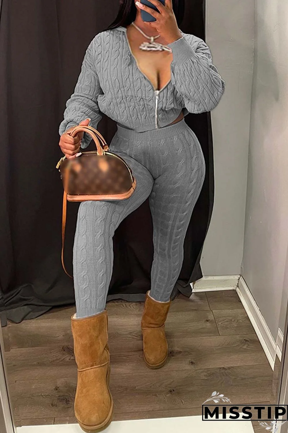 Black Casual Solid Patchwork Hooded Collar Long Sleeve Two Pieces