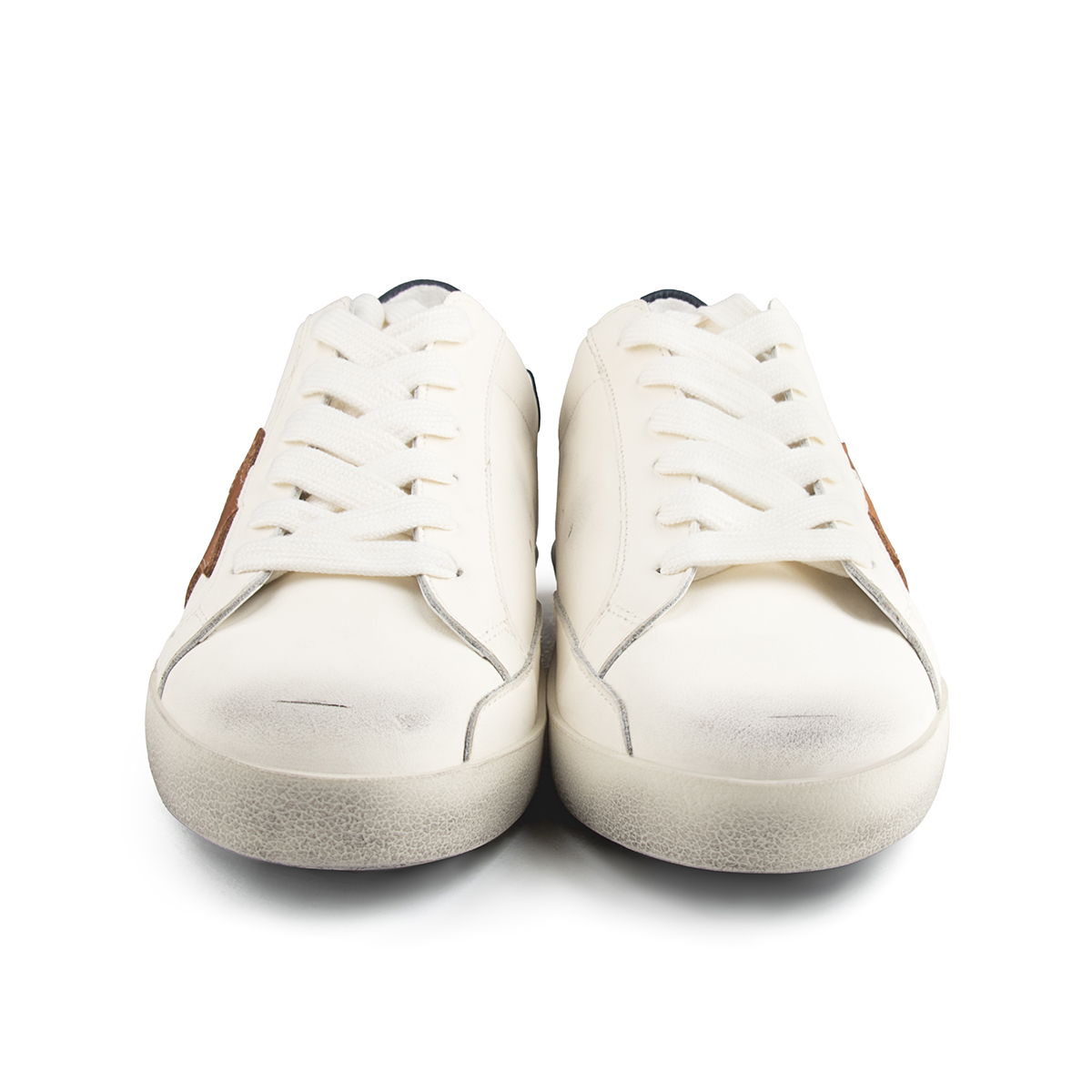 Merumote Gentleman's  White Sneakers Low Top Round Toe Stars Print Causal Shoes-MERUMOTE