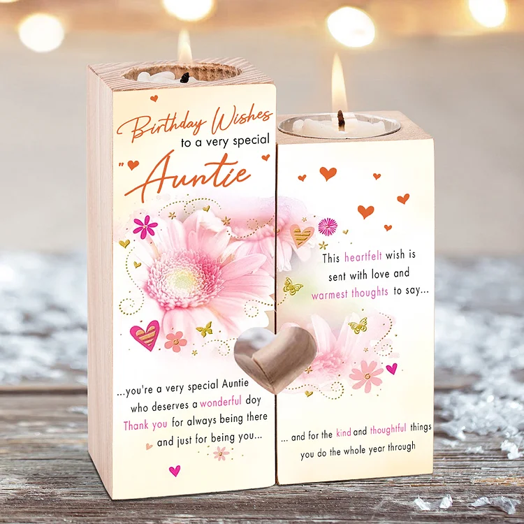 To My Auntie Birthday Candlesticks-You're A Very Special Auntie-Wooden Candle Holder