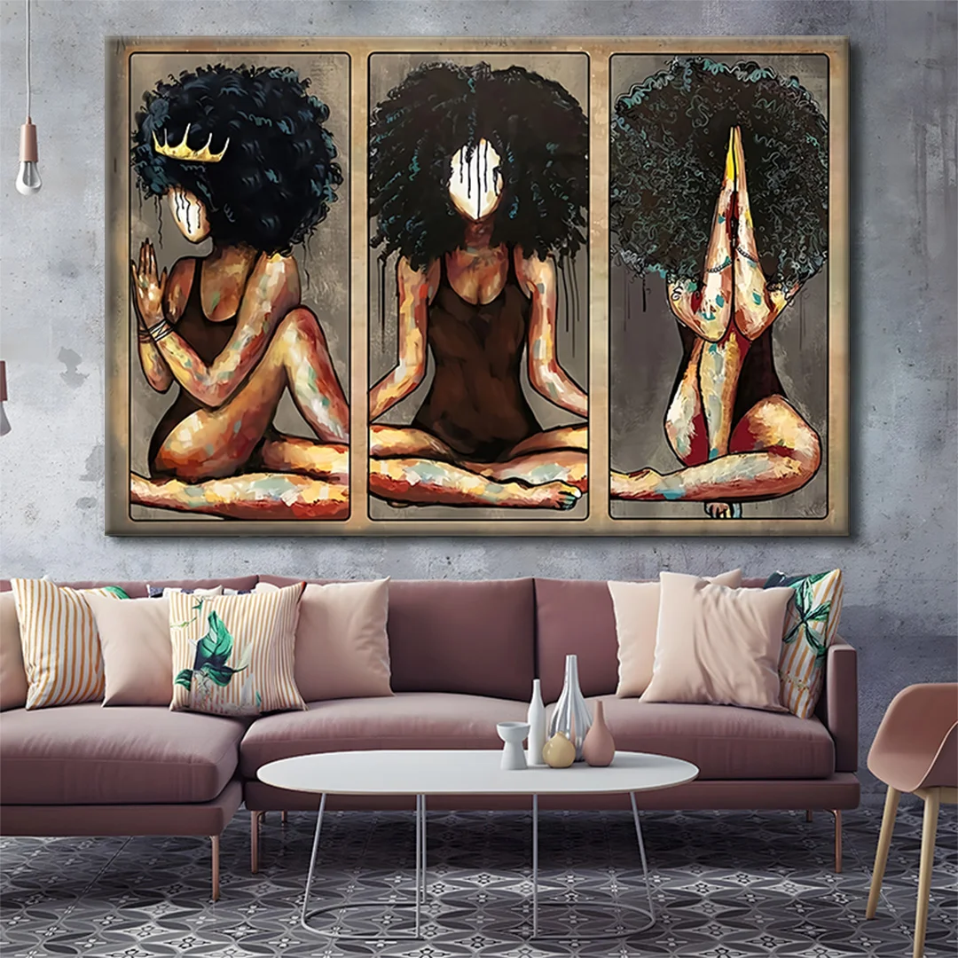 Black Queen Praying Black Girl Magic Black Woman Canvas Wall Art