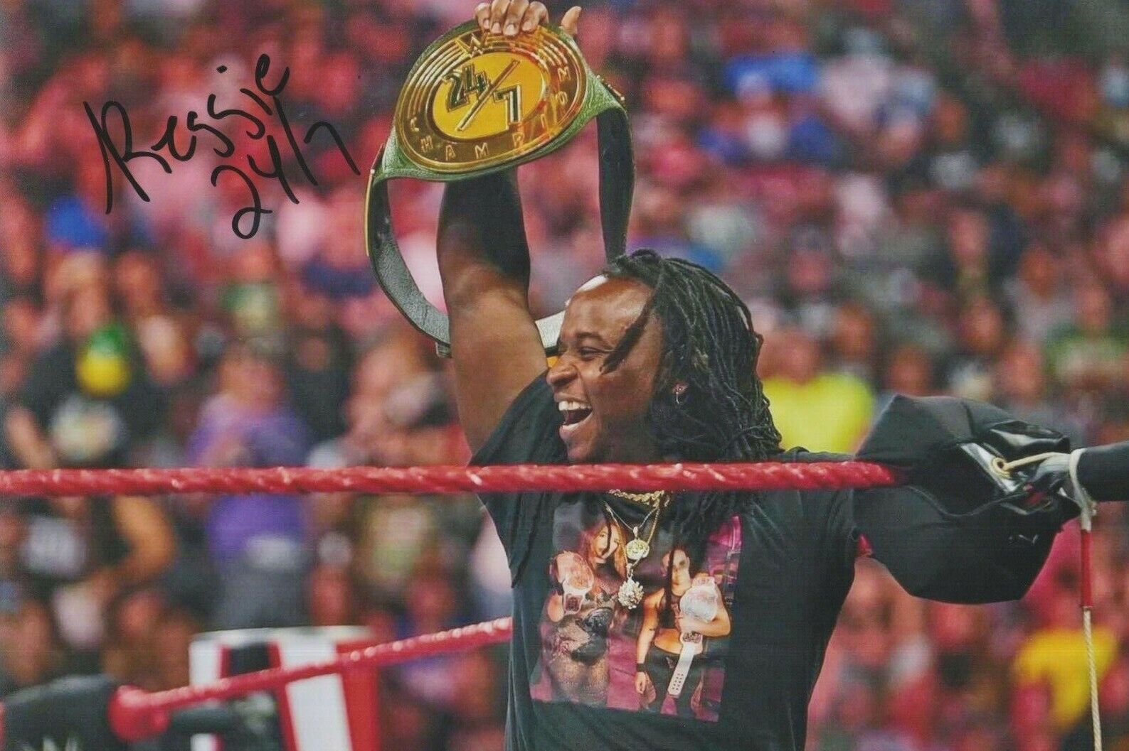 Reggie (WWE) **HAND SIGNED** 8x12 Photo Poster painting ~ AUTOGRAPHED