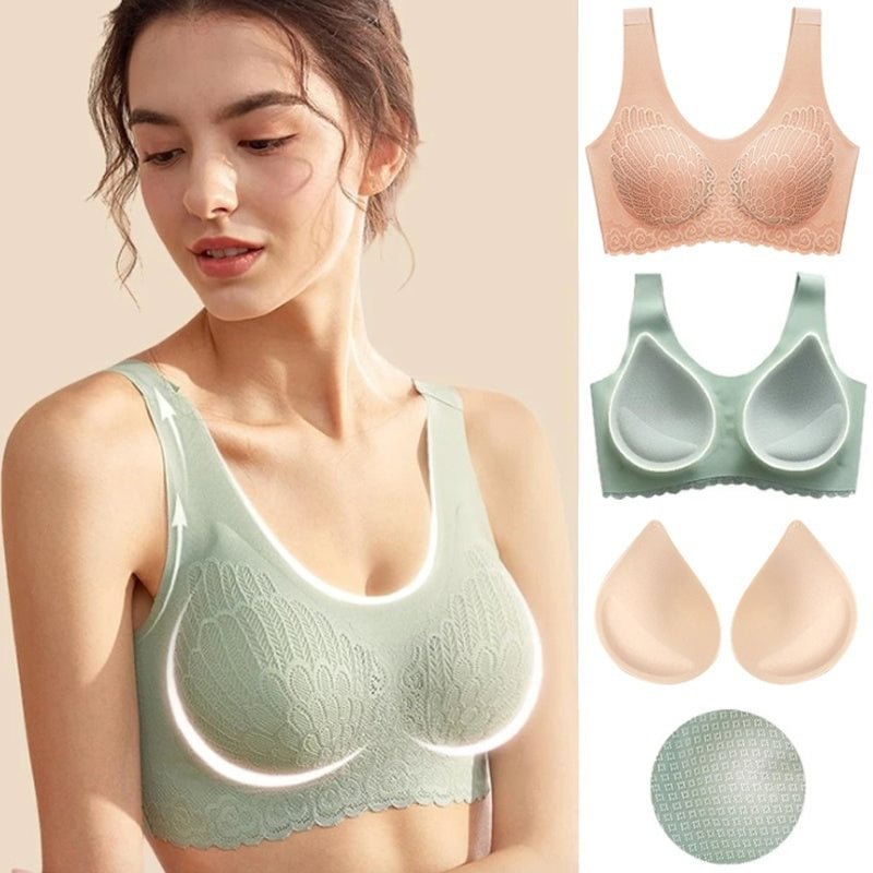 Sporty Yoga Running Wireless Shaping Breathable Lace Underwear Seamless Elastic Bra