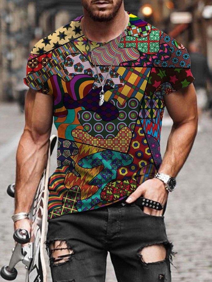 As Picture Statement Cotton Crew Neck Shirts & Tops