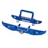 AMK Aluminum Alloy RC Crawler Car Front Rear Bumper with Tow Hook Winch Base for 1/6 SCX6 Jeep JLU Wrangler 4WD Upgrade Parts-2 in 1 Blue (2 in 1 Blue)