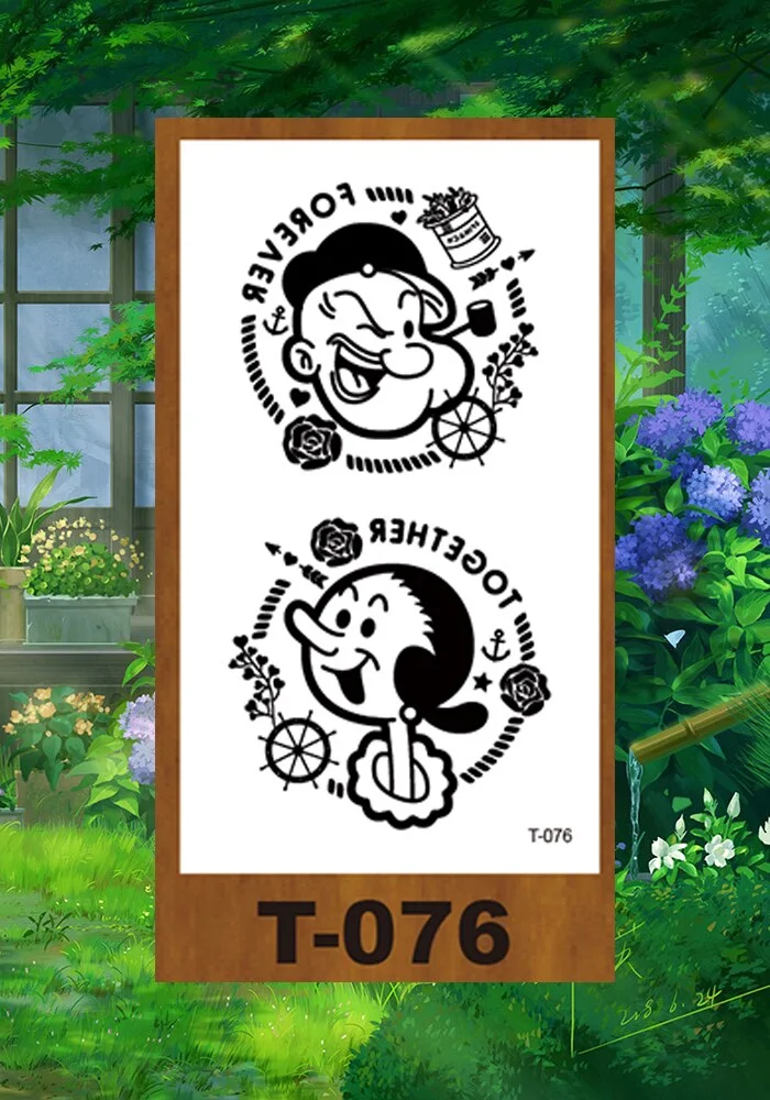 Drop Shipping Small Temporary Tattoo Stickers Expression Wolf Antlers Cartoon Girl Kid Arm Buttock Abdomen Neck Ankles Art Tatoo